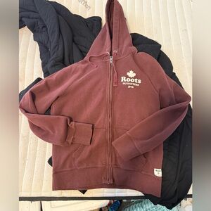 Roots Maroon Full-Zip Hoodie